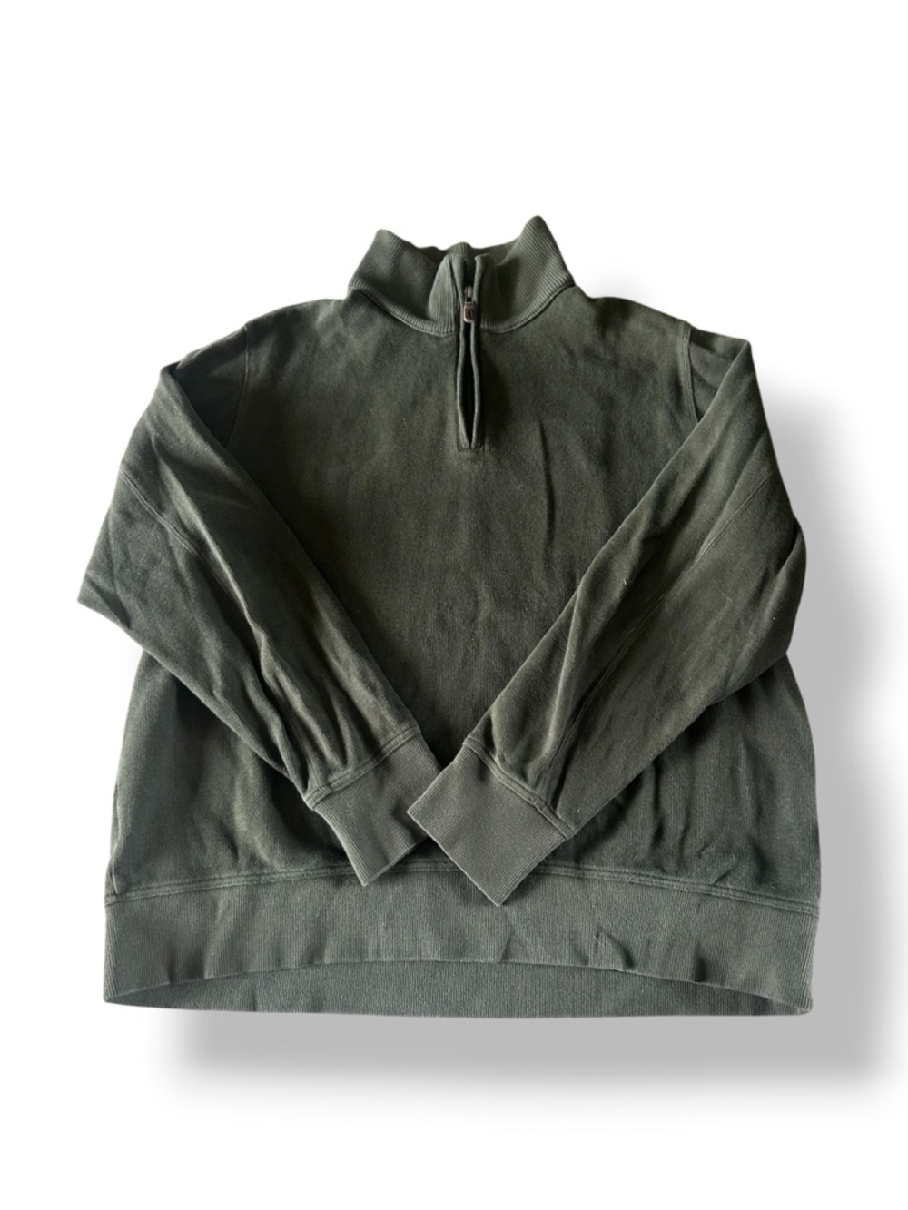 [Eddie Bauer] Green Quarter Zip Sweater